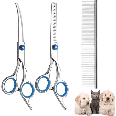 Filiyano-Ensemble de ciseaux pour chiens wxsp, ciseaux courbes pour chiens, ciseaux de toilettage pour chiens et chats, comprenant des ciseaux à (1/5)