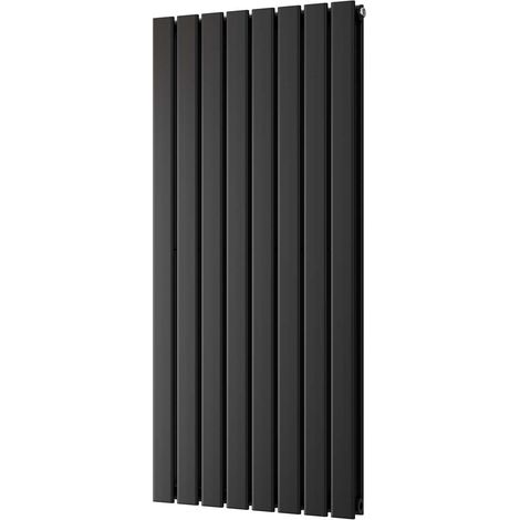 Typhoon - Black Vertical Radiator H1200mm x W544mm Double Panel