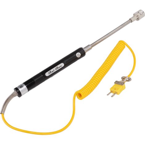 Thermoelement Typ K, hitzebeständiger Stahl-Thermoelementsensor mit isoliertem Griff, hohe Genauigkeit, schnelle Ansprechzeit für Temperaturmessungen, gerader Schaft, Oberflächen-Thermoelement (1/5)