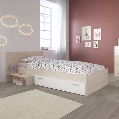 Lit enfant avec tiroir et marche bicolore 90x200 PIA - PIA (1/4)