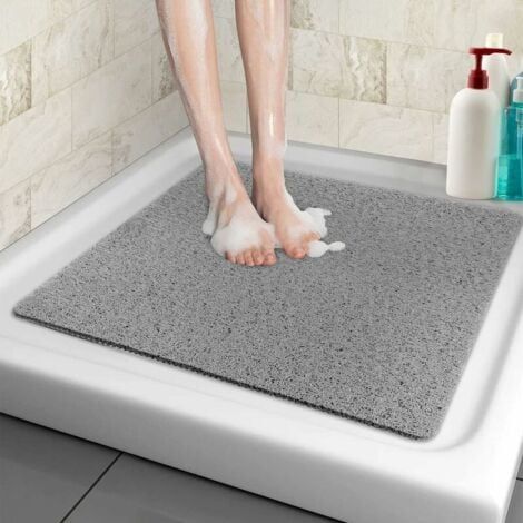 Tapis de Douche antidérapant, 60X60cm, Tapis de Bain de Sécurité Confort Doux avec Trous de Drainage, Tapis de Douche de Massage en PVC pour Zones Humides, Séchage Rapide (1/5)