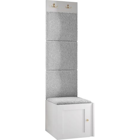 Conjunto para recibidor Hartford 378, Abriamo 6, 186x42x46cm, MDF, Aglomerado laminado, Tapiz, Montada en la pared, Colocada