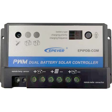 EPEVER® EPIPDB-Com 20A PWM regolatore di carica per 2 diverse batterie 12/24 V Duo