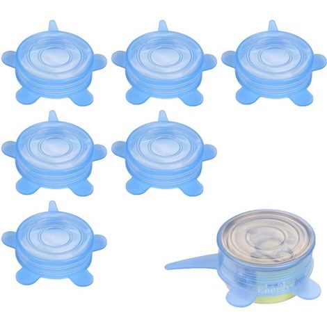 Longziming - Lot de 6 couvercles en Siliconen pour yaourts – Couvercles hermétiques réutilisables de 9,5 cm – Souples et résistants pour pots, tasses et autres contenants alimentaires (1/5)