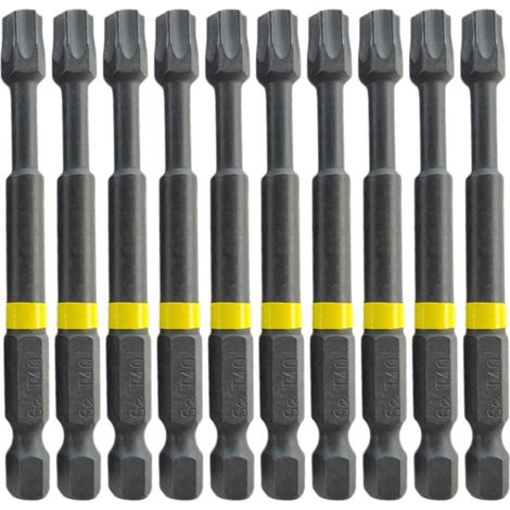 Lot de 10 embouts de tournevis magnétiques à couple élevé avec poignée antidérapante pour mécaniciens et menuisiers (1/5)