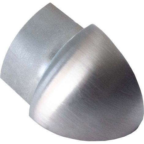 Dalsys Angle extérieur pour profilé en quart de cercle en acier inoxydable, Profilé pour carrelage - Brossé 12,5mm, 1 pièce
