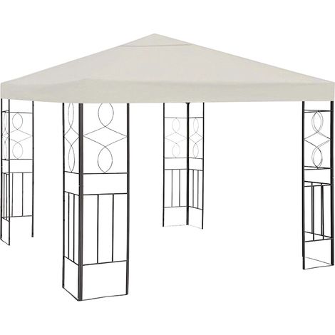 Wolketon Tetto per gazebo 3x3 m, copertura di ricambio per tonnelle e party tent, doppio tetto con protezione UV, beige