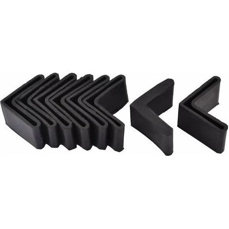 40 x 40 mm Noir sourcing map 8pcs Casquette Pieds Chaise Angle Fer Forme L Patin Meuble Table Embout Capouchon Cornière Protection en Caoutchouc (1/5)