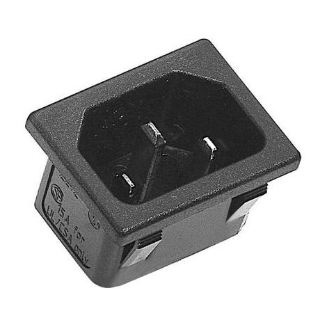 k-b 42R Conector IEC compacto negro 10 A montaje vertical