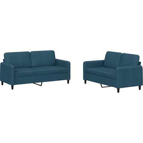 Maison Exclusive - Set di Divani 2 pz Blu in Velluto