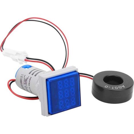 Voltmetro digitale - Tester di corrente - Misurazioni elettriche - Display multifunzione - CA 60-500 V - Blu (1/5)