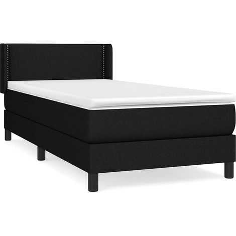 Maison Exclusive - Sommier à lattes de lit et matelas Noir 80x200 cm Tissu (1/5)