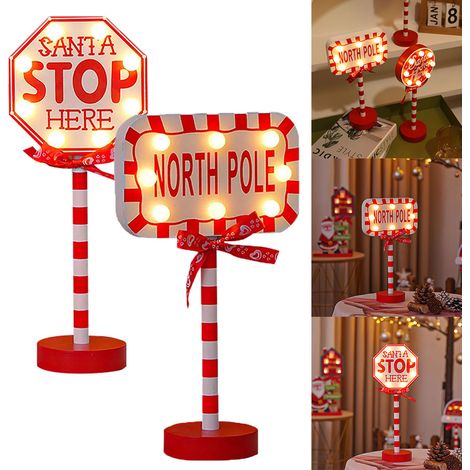 2 Panneau lumineux LED décoratif de noël en bois, décoration de maison, panneau de rue de noël, atmosphère de bureau, cadeau lumineux LED (1/5)