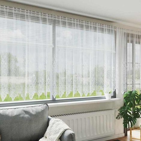 4107792 Rideau en Dentelle Floral Blanc 180 x 400 cm Polyester (1/5)