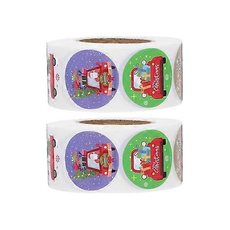 3 rouleaux d'autocollants décoratifs pour sceller les boîtes cadeaux de Noël