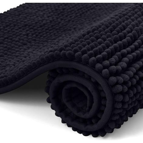 Tapis de bain en chenille, 50 x 80 cm, tapis de salle de bain extra doux antidérapant, tapis de bain super absorbants et moelleux pour le sol de la salle de bain, tapis de pied pour bain à