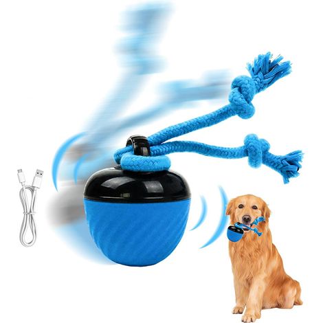 Balle interactive pour chien, balle intelligente pour animaux de compagnie, avec corde, jouet pour chien à déplacement et roulement automatiques, adapté aux chiens de petite, moyenne et grande taille (1/5)