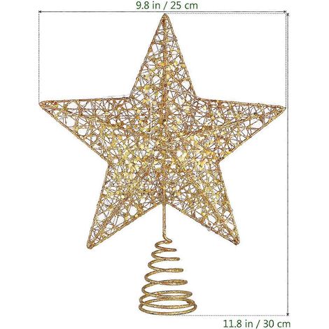 STOBOK 25 x 30 cm Étoile de Noël Lumières chaudes Dorées (1/4)
