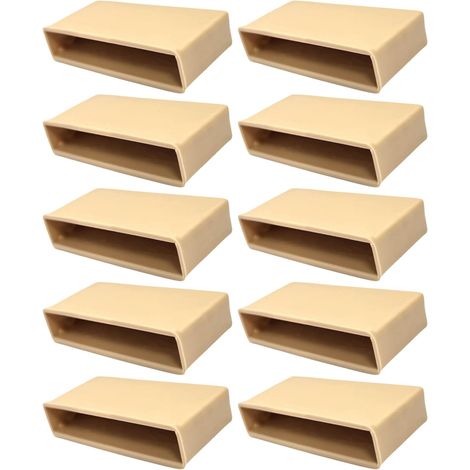 10x Embout support de latte encastrable 53 x 8 mm en plastique pour sommier cadre bois Embout Lit Meuble Fixation à mortaiser, Beige (1/5)