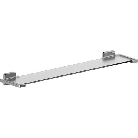 Mesola da bagno serie cubo con ripiano in vetro satinato - fissaggio ad incollo o con viti (1/3)