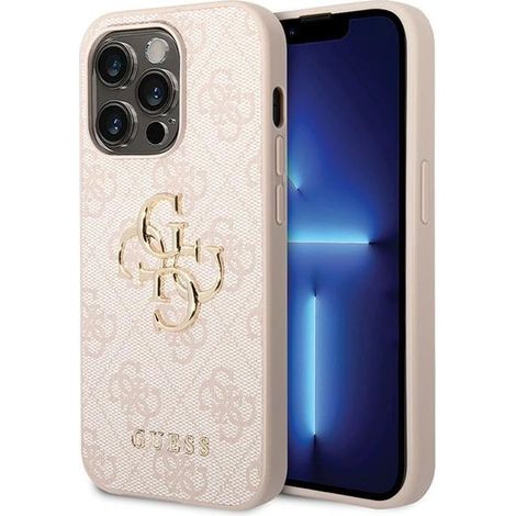 Guess GUHCP15L4GMGPI iPhone 15 Pro 6.1 pinke Hartschalen-Hülle 4G Big Metal Logo (1/5)
