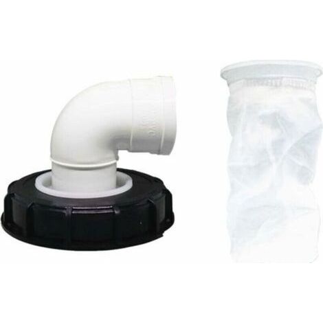 90°Filtre à Couvercle IBC, Filtre à Eau de Pluie en Nylon 163 mm, Lavable avec Couvercle pour réservoir d'eau de Pluie IBC DN 150 (1/4)