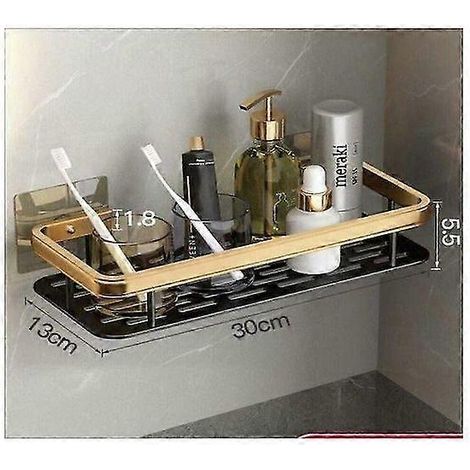 Étagère de douche sans perçage, étagère de rangement murale pour douche, panier de rangement, étagère de douche antirouille en aluminium spatial.