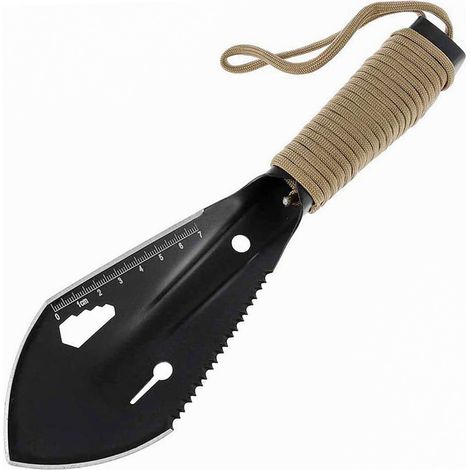 Pelle Jardin, Outil Creusement Jardin, Acier Inoxydable Pelle Jardin, Mini Pelle Jardin Outil, Mini Pelle Jardin, Métal Pelle Jardin, pour Le Jardinage, l'agriculture, Le Camping (Noir) (1/5)