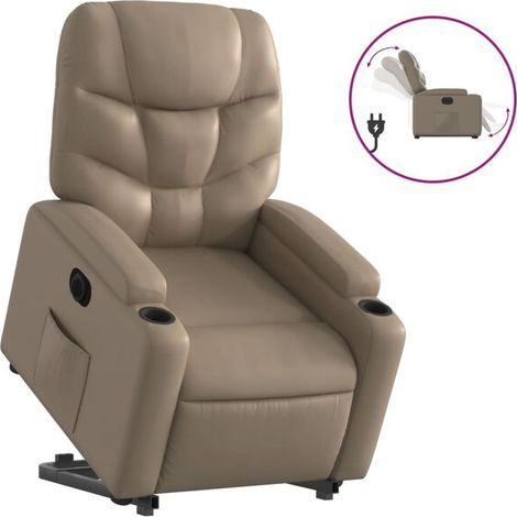 Fauteuil inclinable électrique en similicuir couleur cappuccino (1/5)
