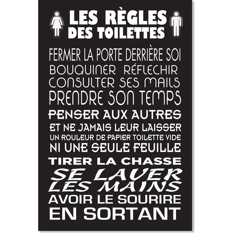 Affiche Les règles des WC 1 – Impression sur papier d’art 40x60cm – Finition mate 225g – Décoration murale moderne – Hxadeco