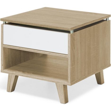 TOPKIT | Table d'appoint 1 tiroir 2167 | Table d'appoint | Table d'appoint de salon | chêne blanc (1/5)