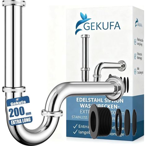 Siphon Universel pour Lavabo 【Extra Lang 200mm Tauchrohr】 (1/5)