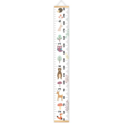 1 Toise enfant, motif animal, éléments détachables, cadre renforcé, décoration chambre (1/5)