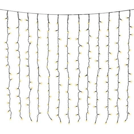 LED Lichtervorhang für Außen 200 × 200 cm in warmweiß und kaltweiß (1/4)
