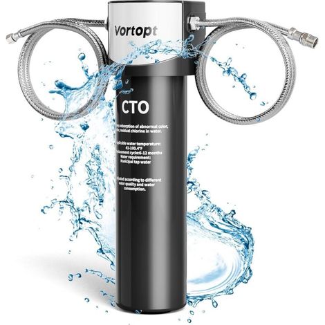 Filtre d’eau sous évier haute performance – Q5-UF-M – certifié NSF/ANSI 42, débit 28 000 gallons, réduction PFOA/chlore/odeurs, raccord direct robinet cuisine (noir)