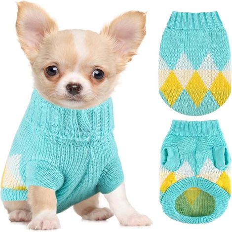 Pull tricoté pour petit chien, Chihuahua, Yorkshire, Teckel nain (taille S)