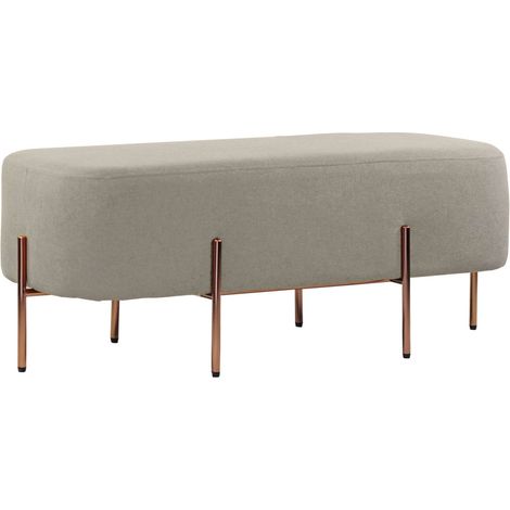 Pouf poggiapiedi rettangolare in tessuto grigio scuro - Kate (1/5)