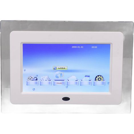 Cadre Photo Numérique 7 Pouces avec Télécommande, Écran HD Blanc pour Salon, Alimentation UE 100‑240V (1/5)