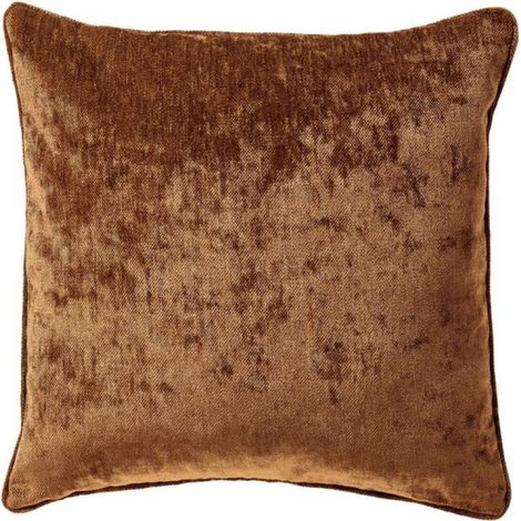 LEWY - Coussin décoratif 45x45 cm - Brun tabac - Brun - Coussin intérieur inclus - Coussins de luxe pour salon et canapé (1/4)