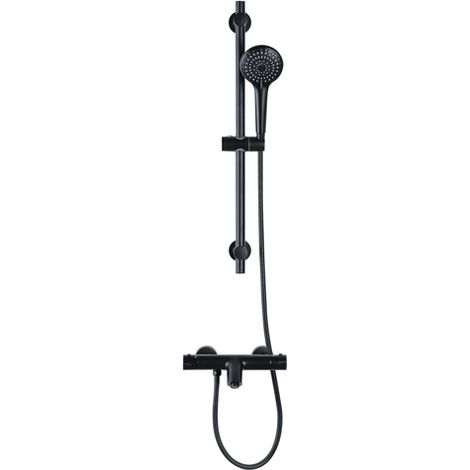 Adema Sparkle 2.0 Ensemble pour baignoire - robinet de baignoire thermostatique - barre de douche 70 cm - douchette à main ronde - flexible de douche