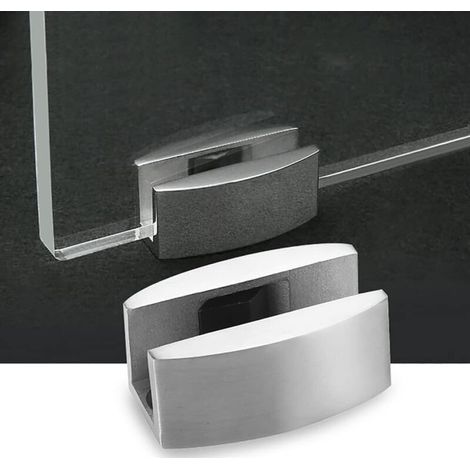 ZOLGINAH 304 Cerniera a perno per porta in vetro in acciaio inox, morsetto di fissaggio per porta scorrevole in vetro senza telaio, fermo per porta in vetro per bagno (1/5)