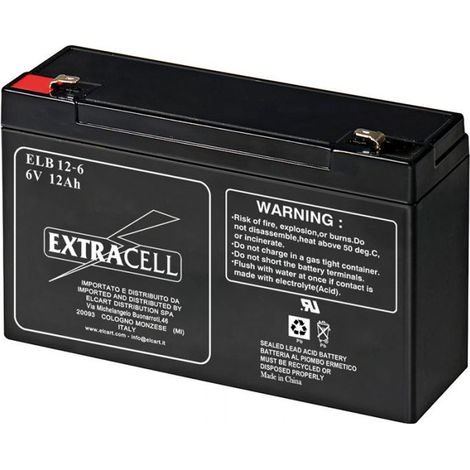 Batteria al piombo ricaricabile 6V 12Ah terminale faston MKC 491460203