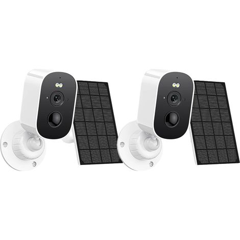 Cámara de seguridad, resolución de 4MP, alimentada por energía solar, paquete de 2 cámaras 1080P. (1/2)