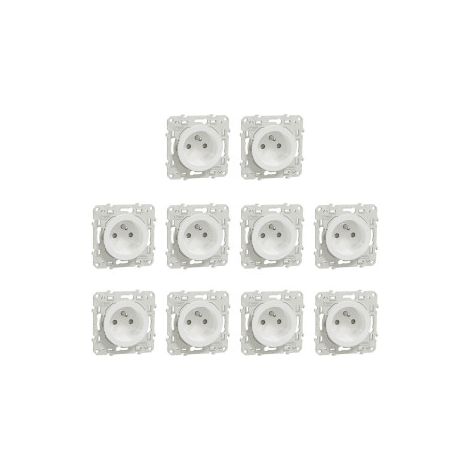 Schneider - Odace 2011 - LOT de 10 Prises de courant u00e0 puits - Blanc - Ref. : S520059x10 (1/4)