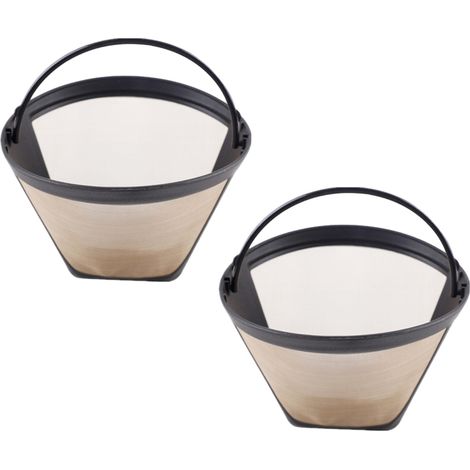 2 filtres à café en acier inoxydable pour cafetière manuelle. Filtre en papier inclus. (1/5)