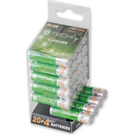 TECHLY Multipack 24 Batterie High Power Mini Stilo AAA Alcaline LR03 1,5V (1/5)