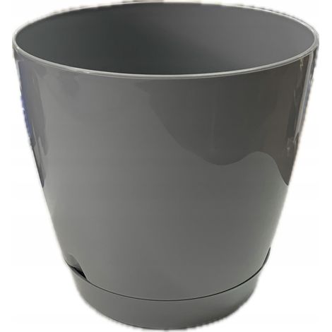 Blumentopf aus Kunststoff, grau, Verdenia, 18 cm x 18 x 16,5 cm, 1 Stück. (1/3)