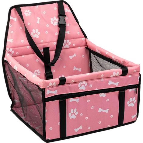 1 Rehausseur chien, tissu Oxford, base antidérapante, ceinture sécurité, voyage voiture