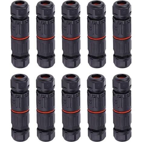 10 Pièces IP68 Connecteur électrique étanche 3Pin Boîte de Jonction en Nylon Ignifuge pour Alimentation Réseau équipement de Communication éclairage 0.5mm²2.0mm² (1/5)
