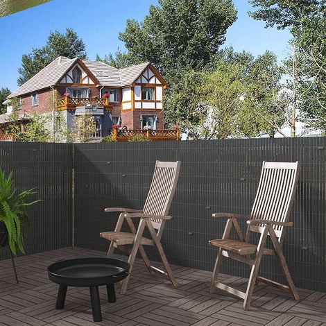 WOLTU PVC Sichtschutzmatte Sichtschutzzaun mit Kabelbindern, UV-beständig Wetterfest Windschutz 600x120 cm